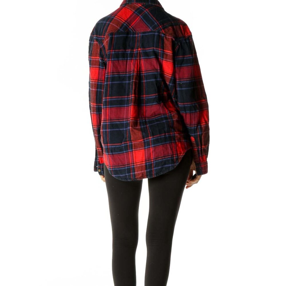 BDG Red Checkered All Day Wear Shirt - Picture 3 of 3